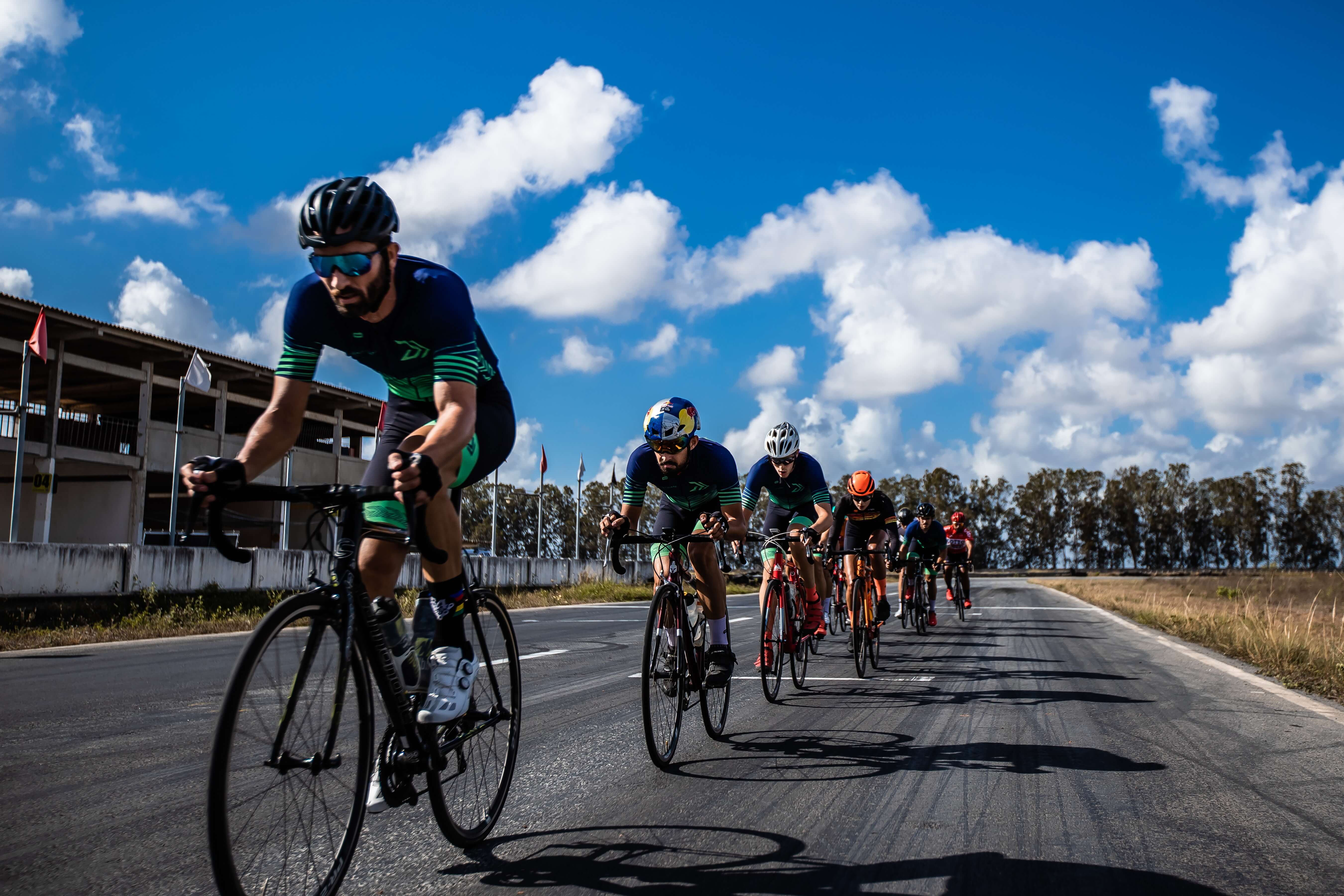 a group of male cyclists in a race