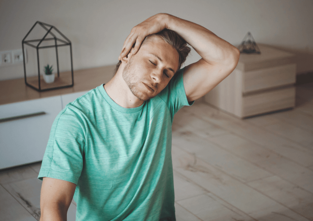 a man doing Neck Stretches