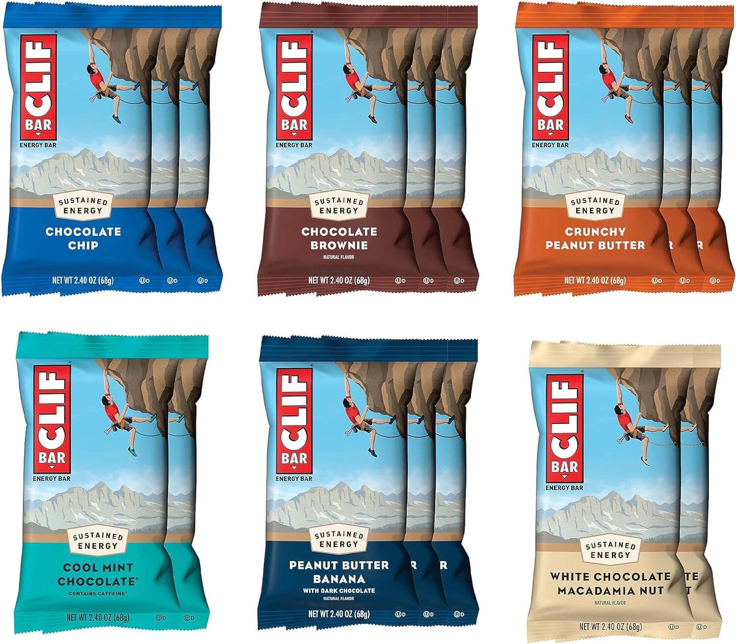 A selection of Clif bars